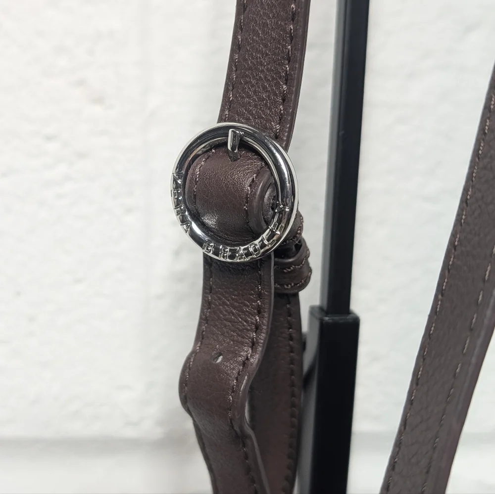 Vera Bradley Drawstring Hobo Bucket Crossbody Red w/ White Stripe Leather Straps - Picture 3 of 4